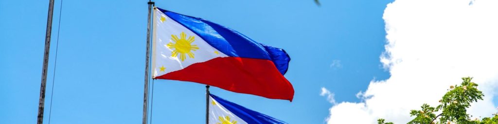 Philippines National flag flying in the wind