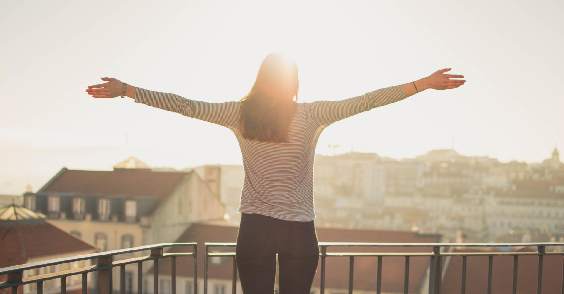 Woman happy about life