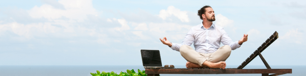 digital nomad meditating