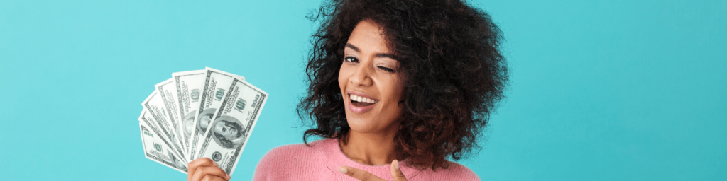 portrait of american successful woman with afro hairstyle