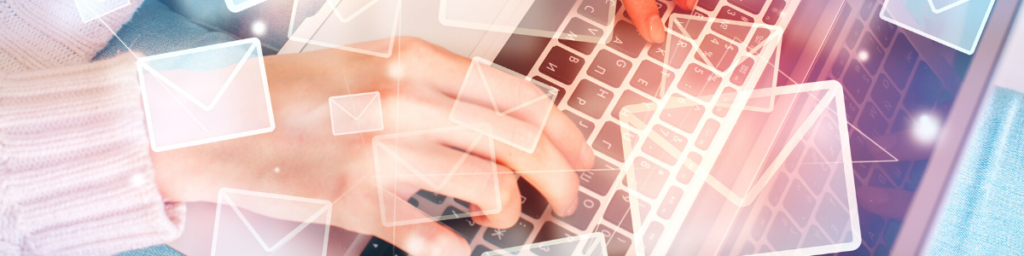 emails on laptop