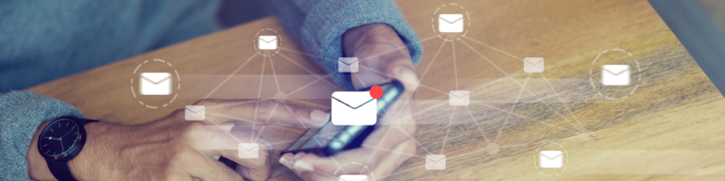 hand touchscreen on smartphone device for receive unread email list