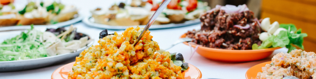 vegan feast on a table