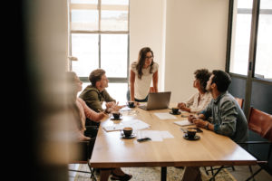 employee displays leadership skills