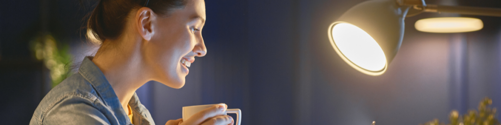 remote workers drink coffee when working late