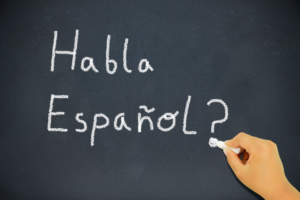 best ways to learn spanish chalkboard concept