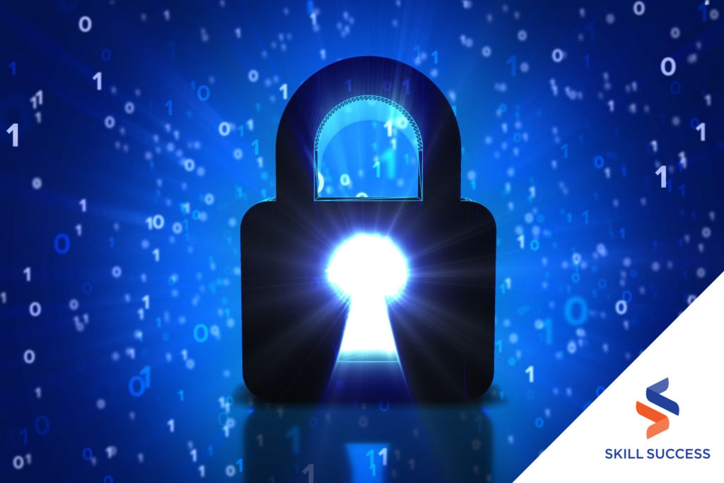 information-security-analyst-black-silhouette-of-a-padlock-on-blue-background-binary-code