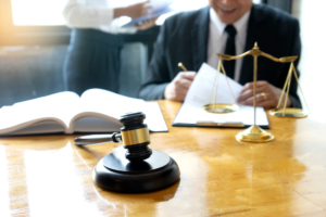 lawyer working on his desk