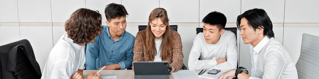 digital-product-manager-planning-with-team-sitting-in-white-background