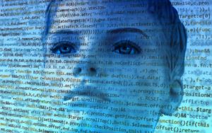 woman and artificial intelligence codes