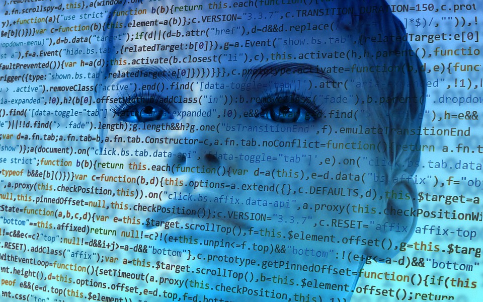 woman and artificial intelligence codes