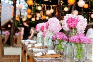 Wedding reception table banquet