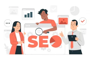 Seo analytics team concept illustration