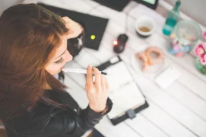 Young woman workspace working girl