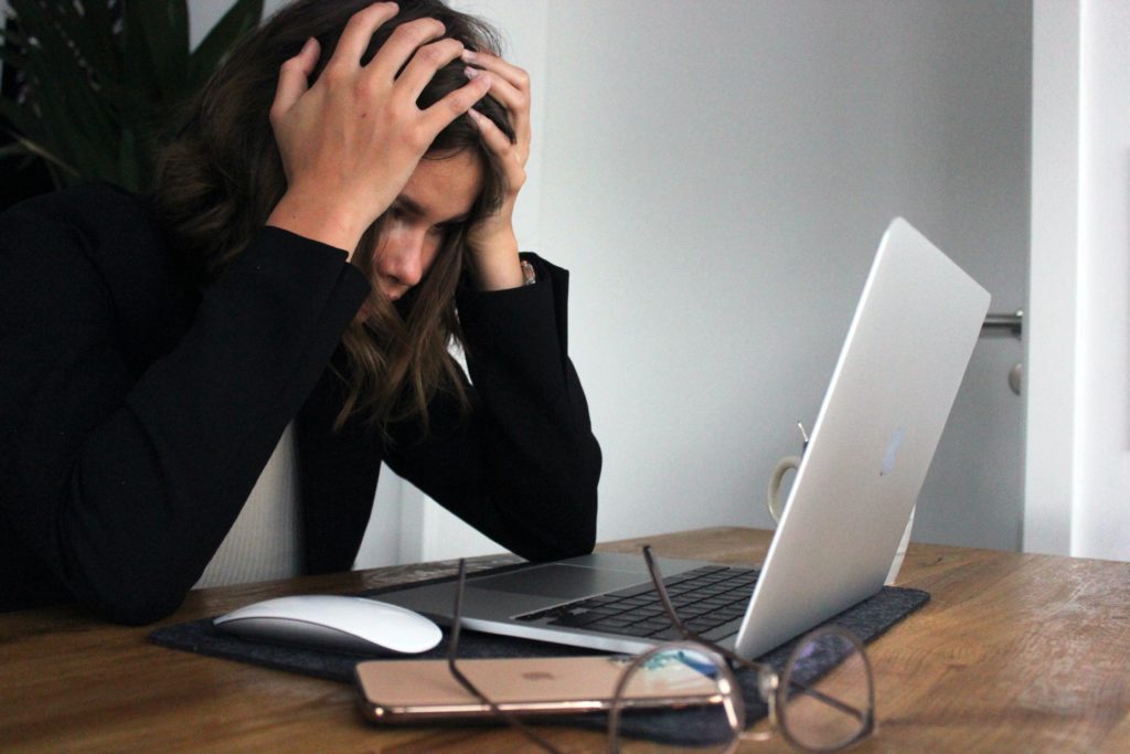 female student stressing out