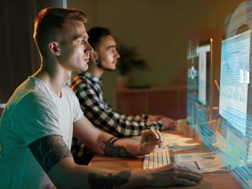 Information Technology Specialist Working Computers