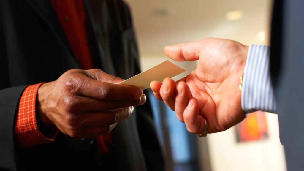 Networking for Career Exploration Exchanging Business Cards