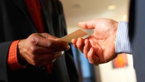 Networking for Career Exploration Exchanging Business Cards