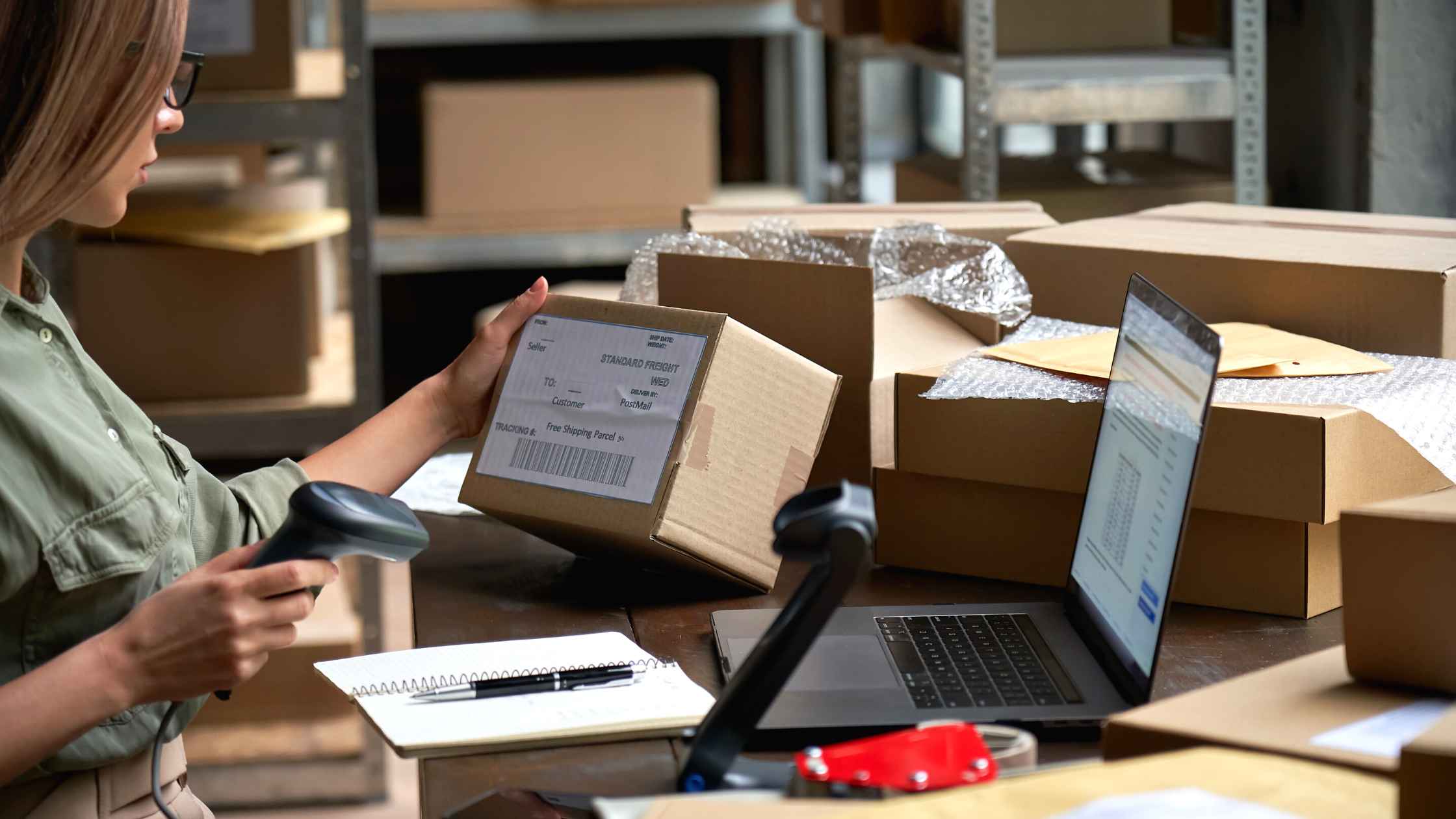 dropshipping on etsy woman holding parcel to ship to customer