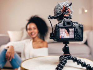 girl recording a video