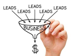 lead generation sales funnel concept hand drawing