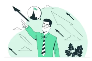 leader pointing to business direction