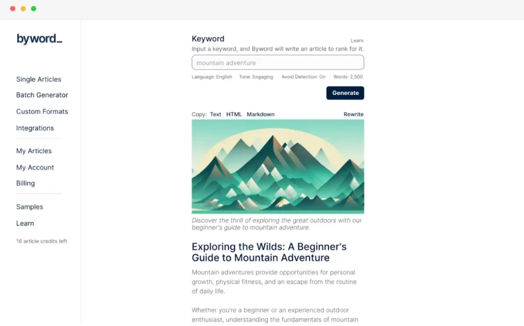 Byword Home Page