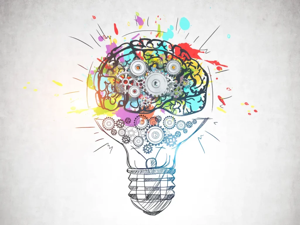 an illustration of a colorful bulb that symbolizes creativity and innovation