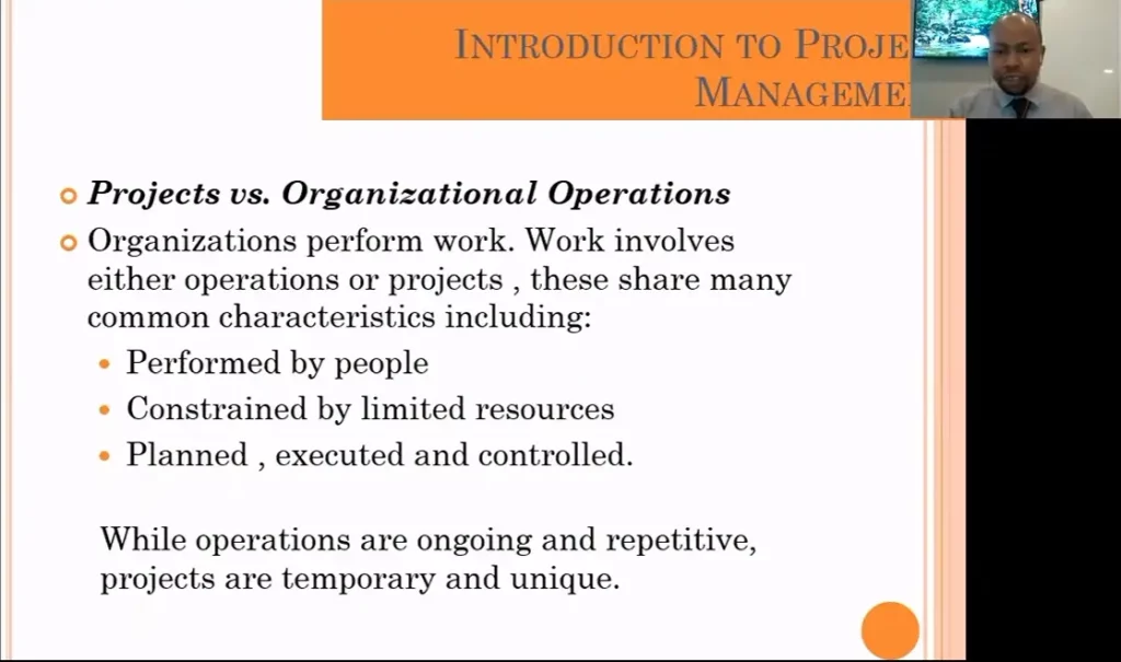 screenshot of Project Management Fundamentals course