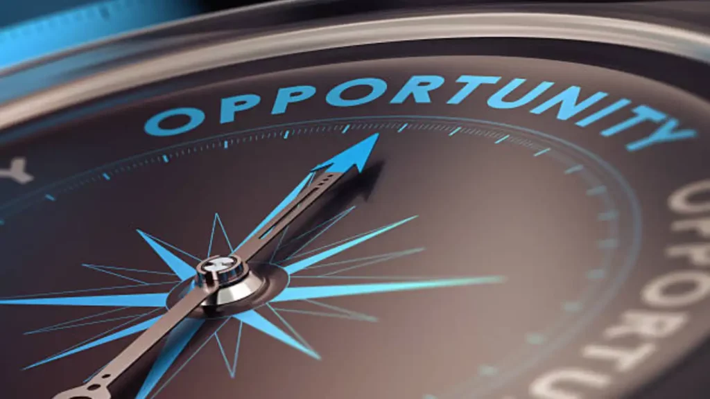 compass pointing to opportunity