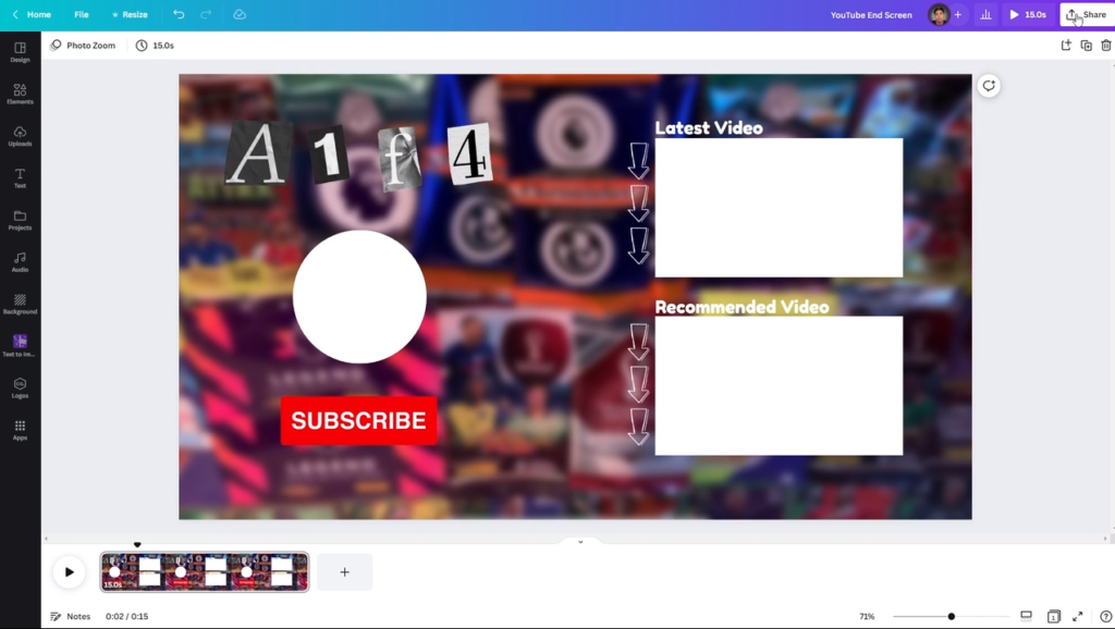 Screenshot of Create An Animated YouTube End Screen Using Canva Course