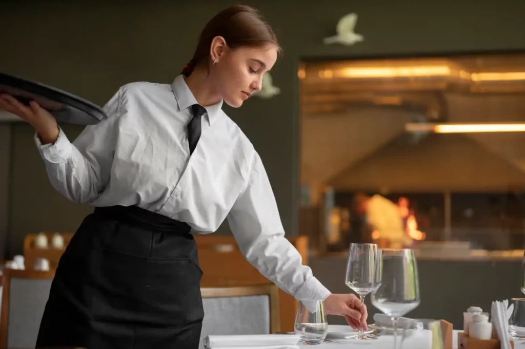 Woman Working in Luxury Restaurant