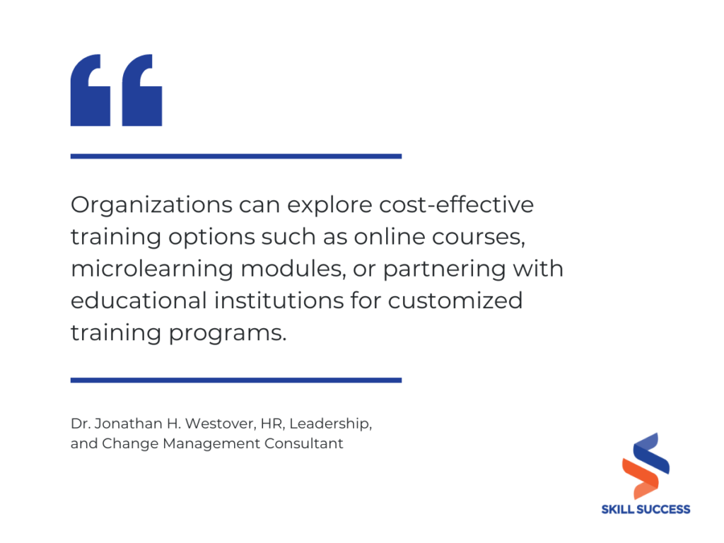 Quote from Dr. Jonathan Westover about training options like online courses