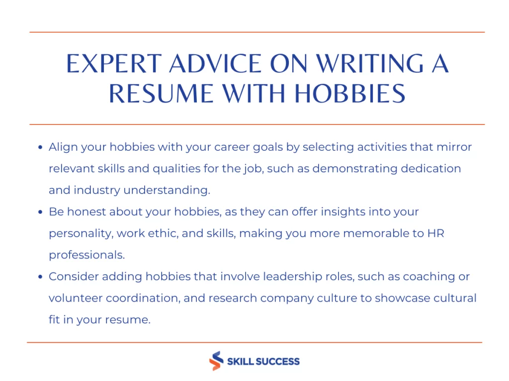 Expert Advice on Hobbies to Add in a Resume