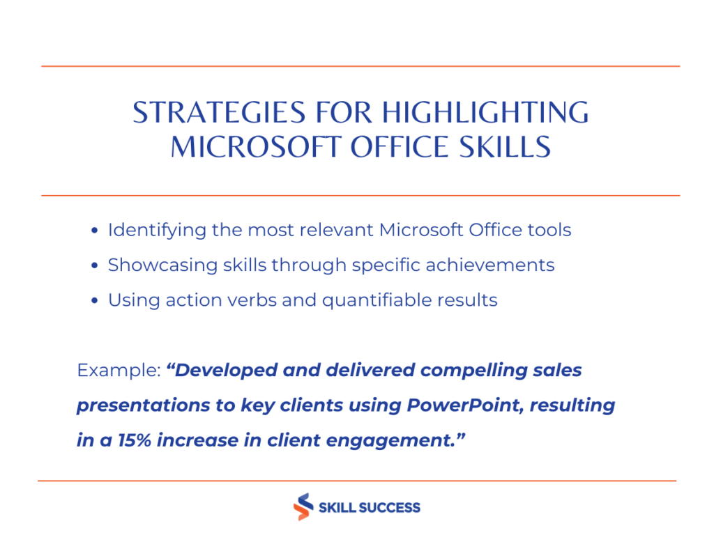 Strategies to include Microsoft Skills in your resume