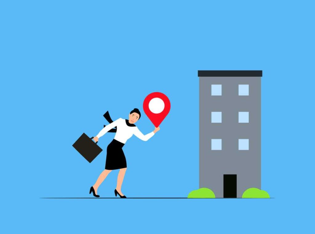 woman relocating to office