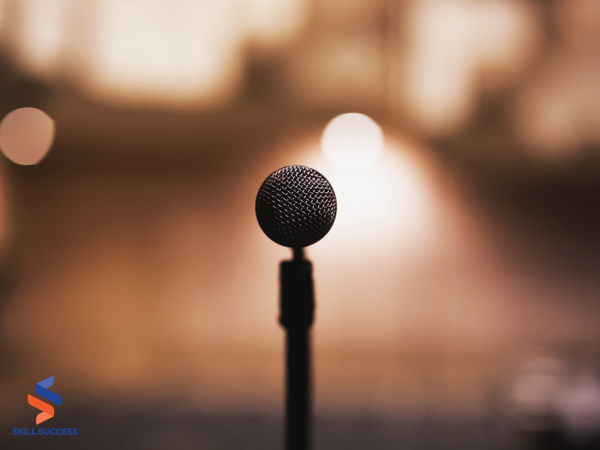mic on stage for public speaking