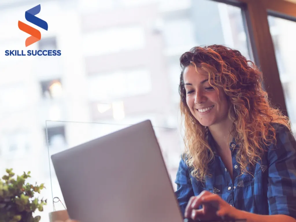 a woman starting freelancing using her laptop