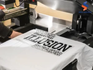 an image showing the process of tshirt printing