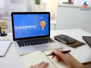 an image of a laptop with the word "elearning"