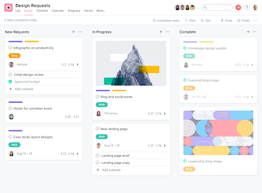 Screenshot of Asana