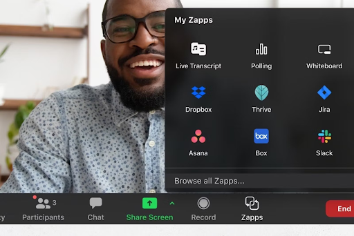 Screenshot of Zoom app