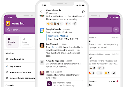 Screenshot of Slack