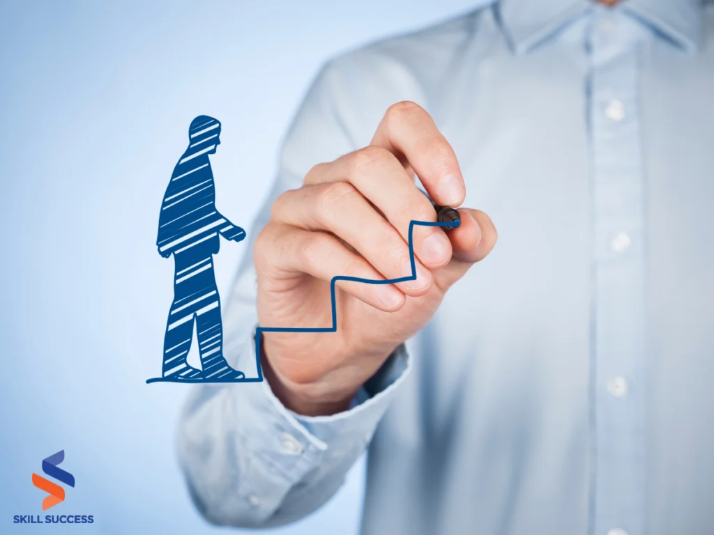 an image of a man climbing a ladder, symbolizing professional development