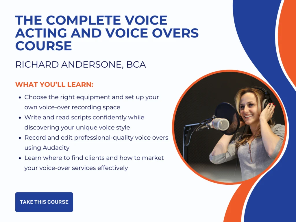The Complete Voice Acting And Voice Overs Course Banner