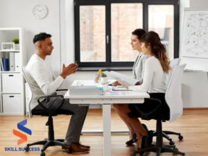 A career changer acing an interview from a job site