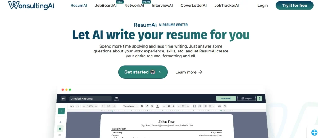 ResumAI by Wonsulting screenshot