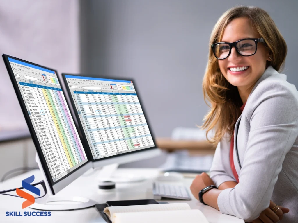 a woman taking data science course