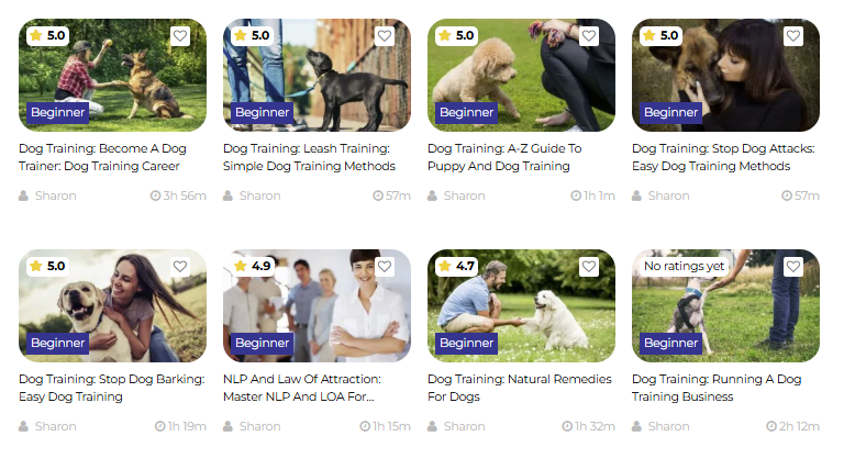 Sharon Bolt dog training courses list