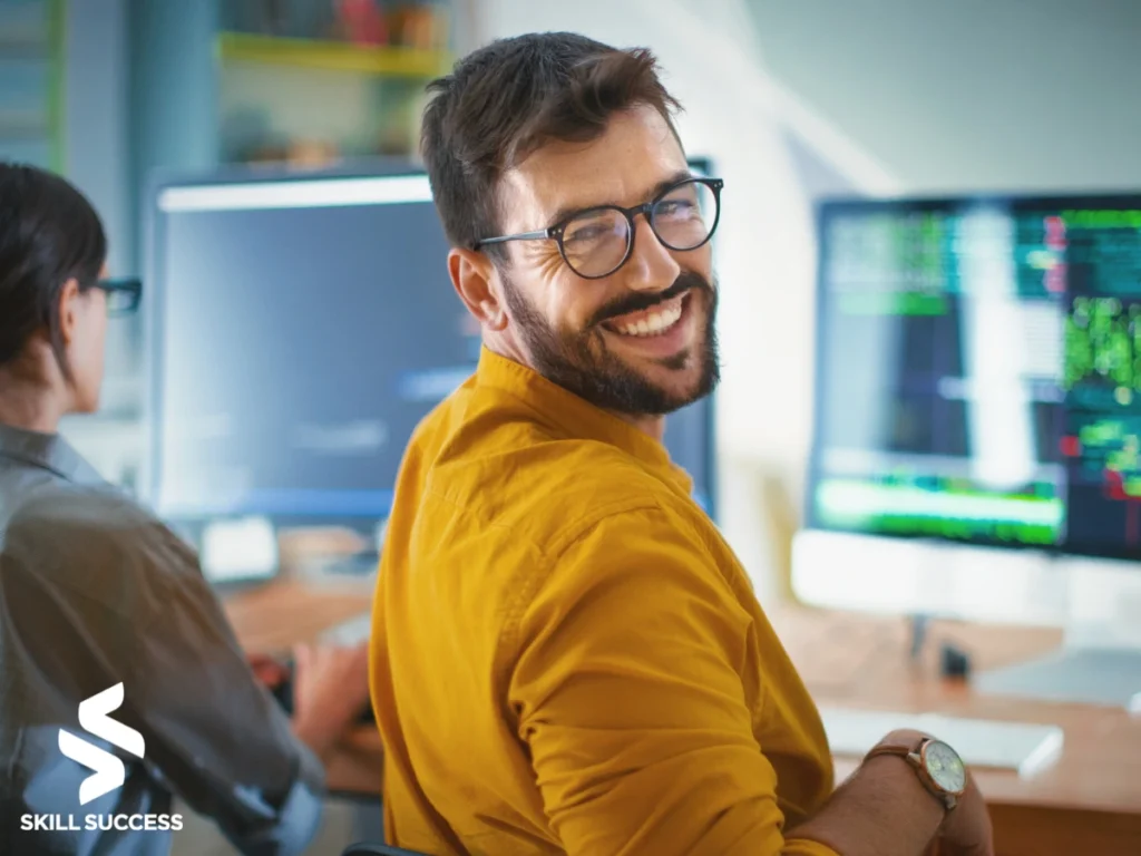 A professional taking one of the top courses for web development